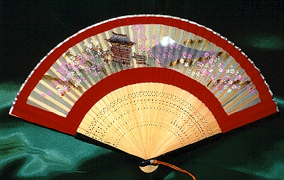 Modern Japanese fan, souvenir of Mt Fuji. modjap